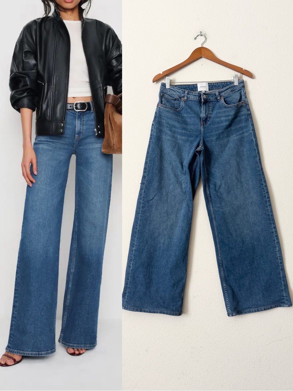 Reformation SIZE 28 Greta Super Stretch Low Rise Wide Leg Jeans in Willamette